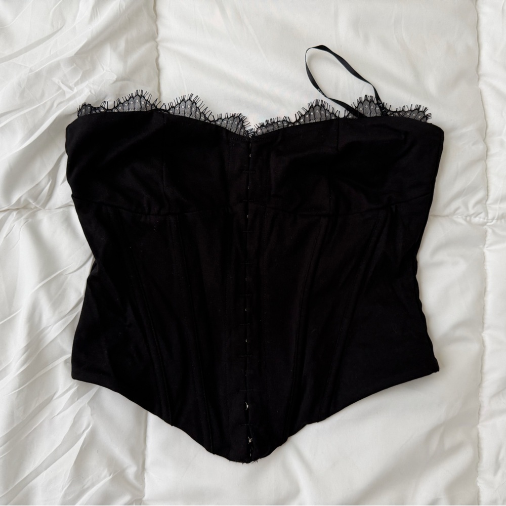 Whitefox White Fox Boutique Black Lace Trim Corset